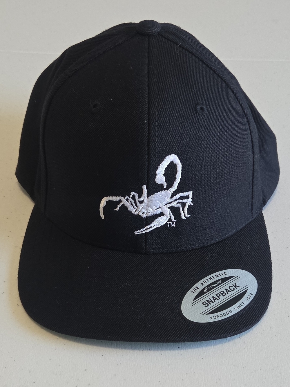 Sport-Tek Black/White Snapback Ball Cap Hat Scorpion Camacho Cigars New Era